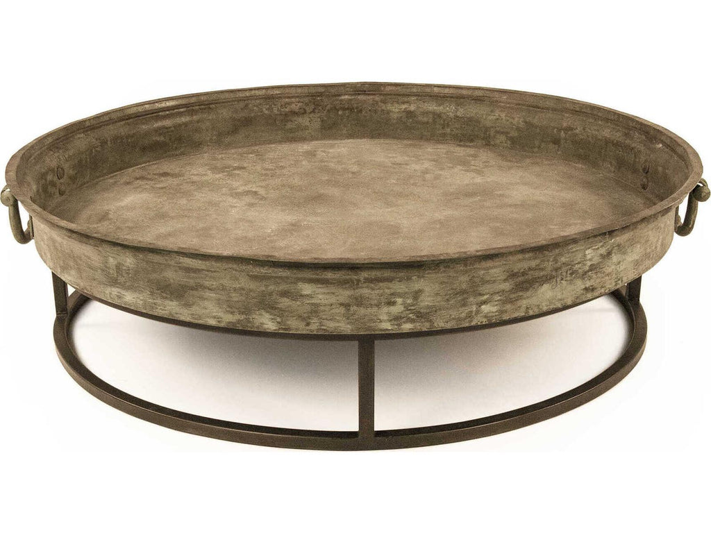Square Metal Coffee Table in Distressed Rustic Bronze