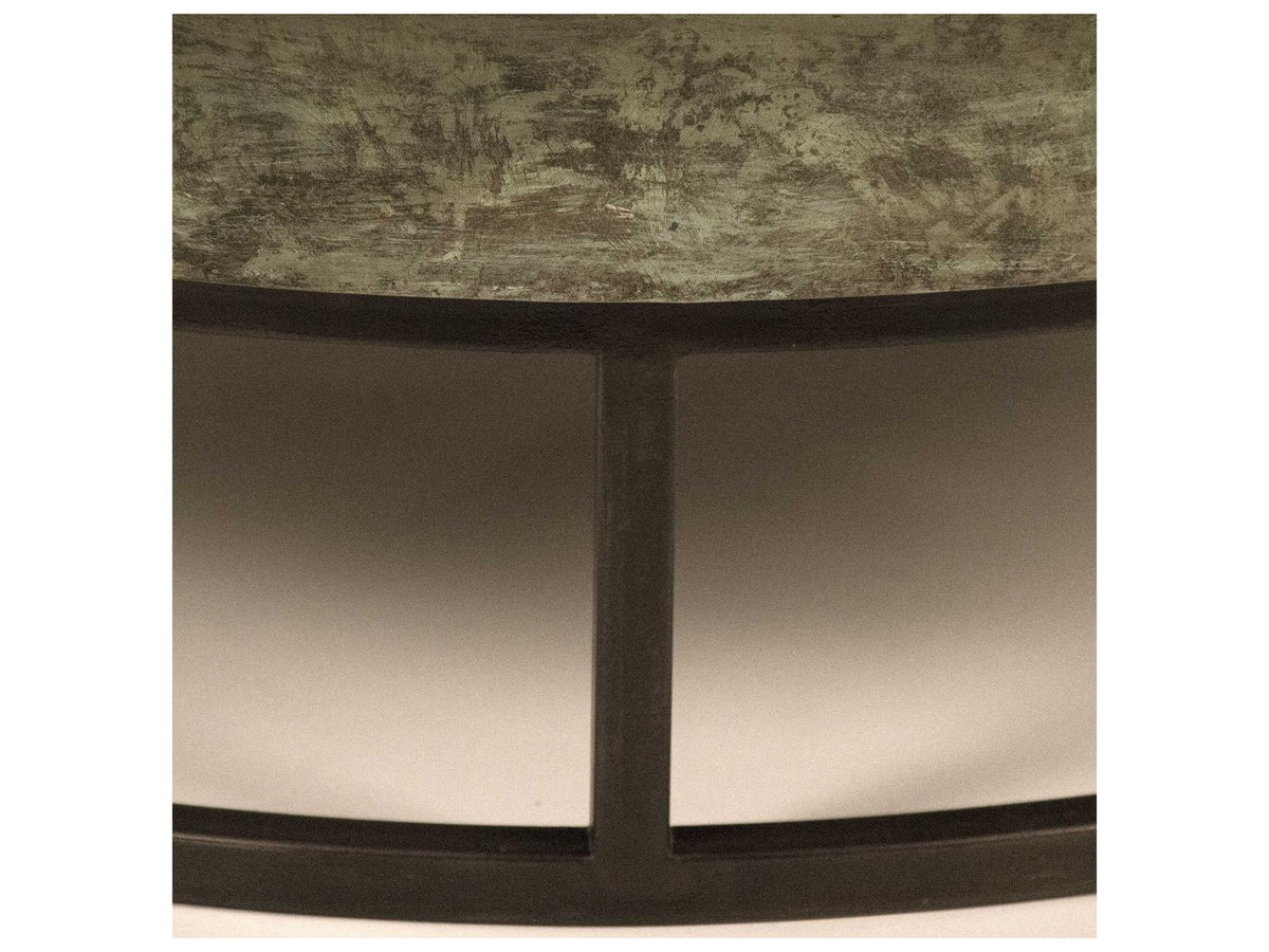 Square Metal Coffee Table in Distressed Rustic Bronze