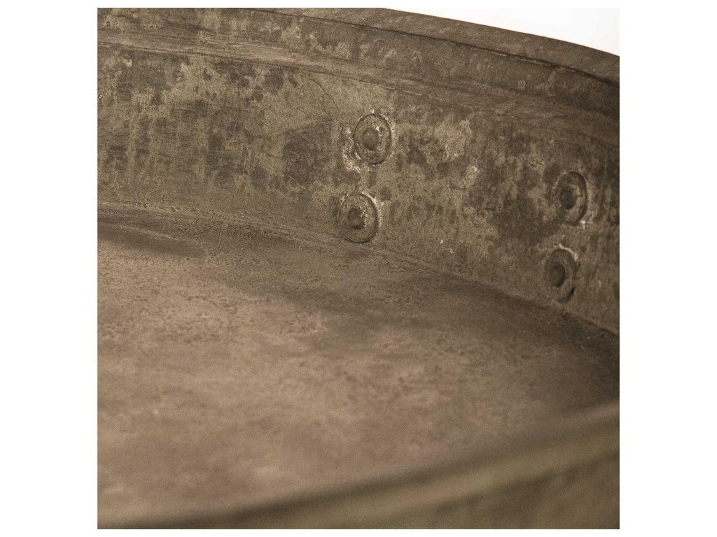 Round Metal Distressed Rustic Bronze Coffee Table