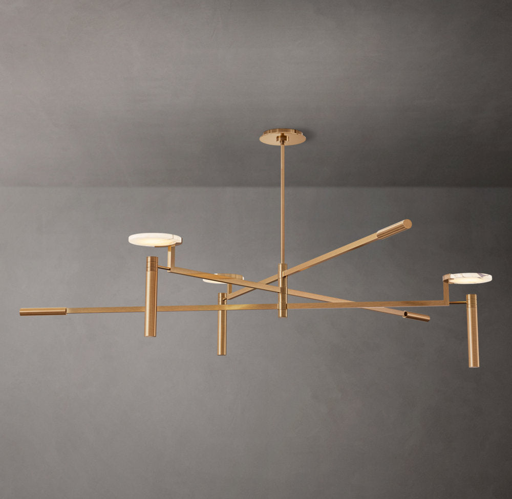 Alabaster Disc Mobile Chandelier