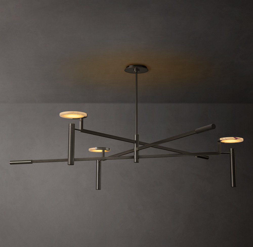 Alabaster Disc Mobile Chandelier