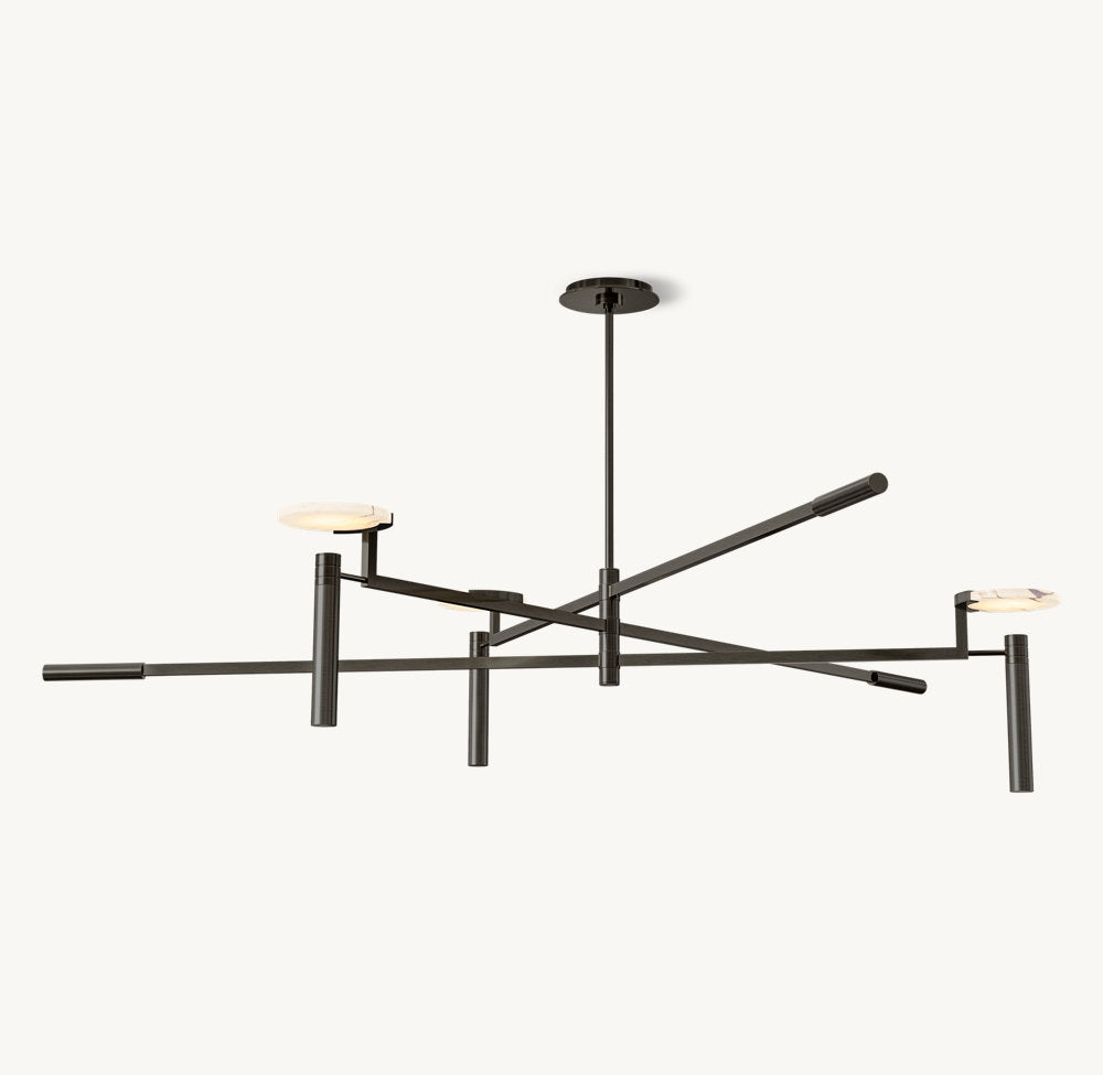 Alabaster Disc Mobile Chandelier