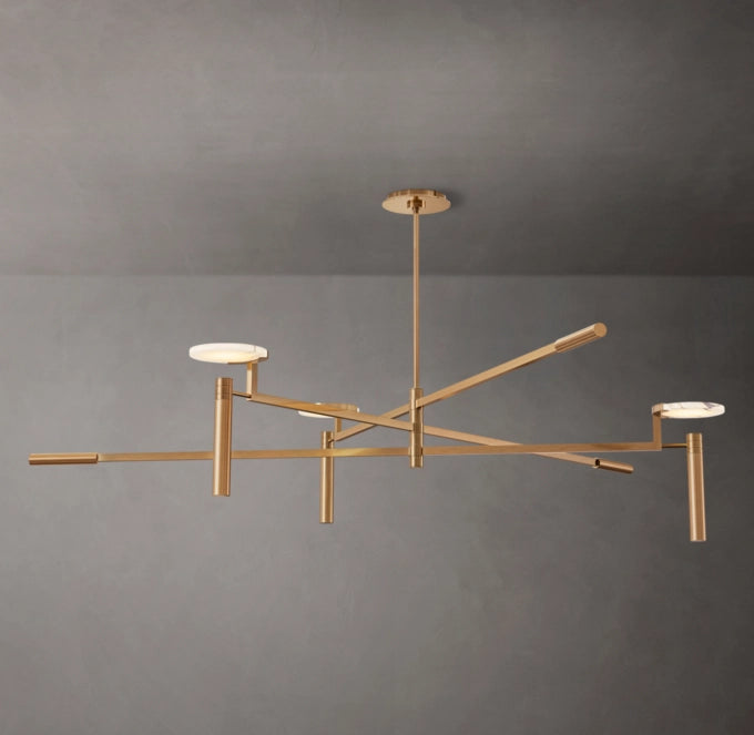 Alabaster Disc Mobile Chandelier