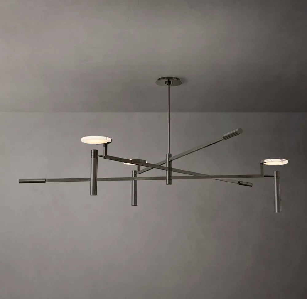 Alabaster Disc Mobile Chandelier