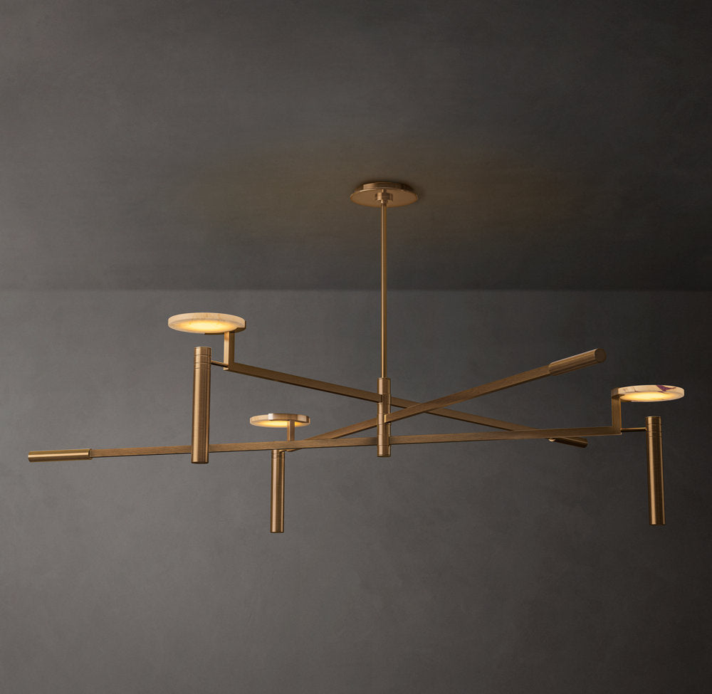 Alabaster Disc Mobile Chandelier