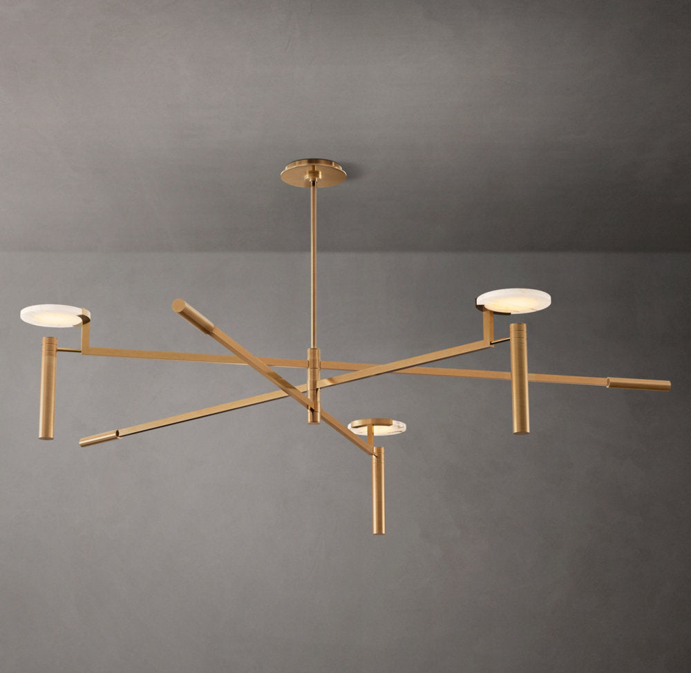 Alabaster Disc Mobile Chandelier