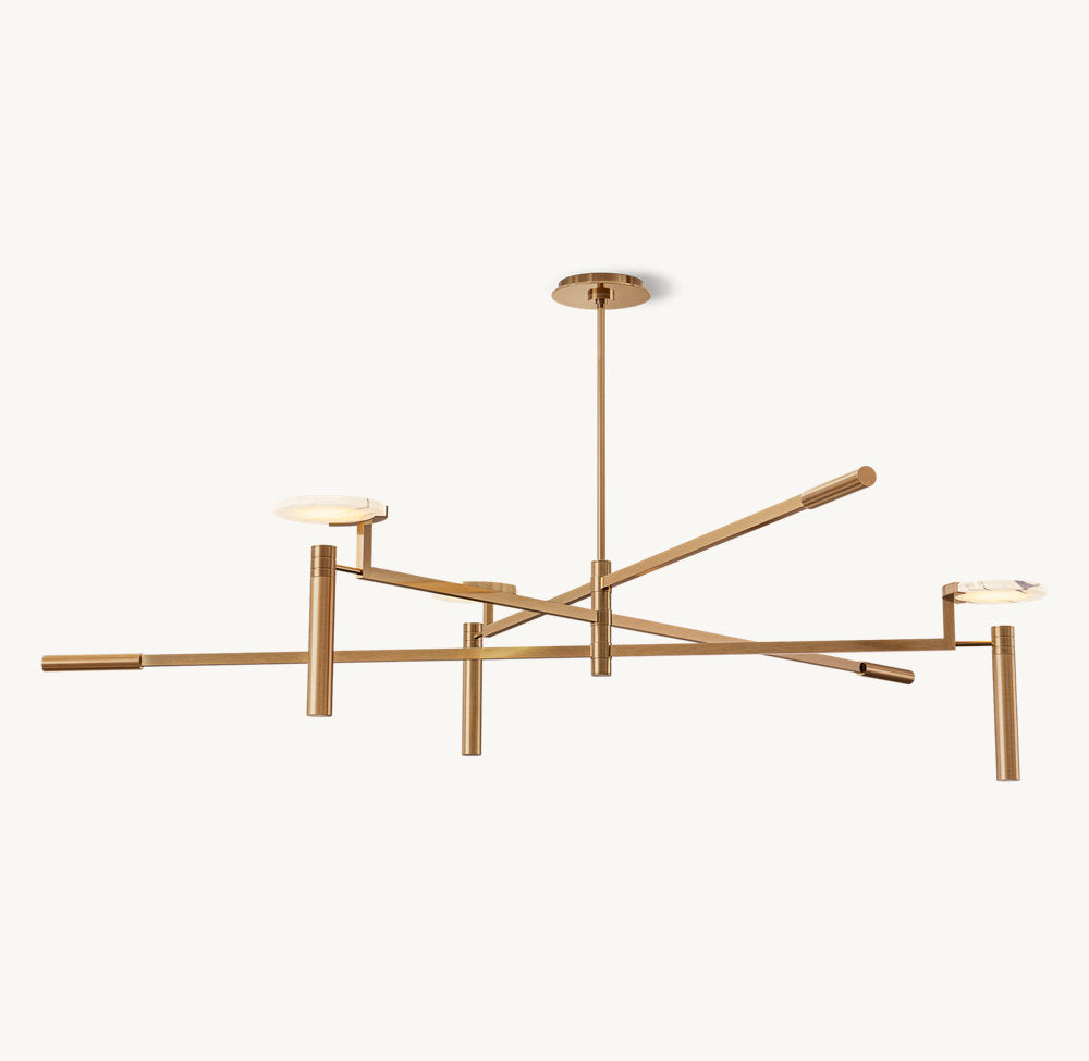 Alabaster Disc Mobile Chandelier