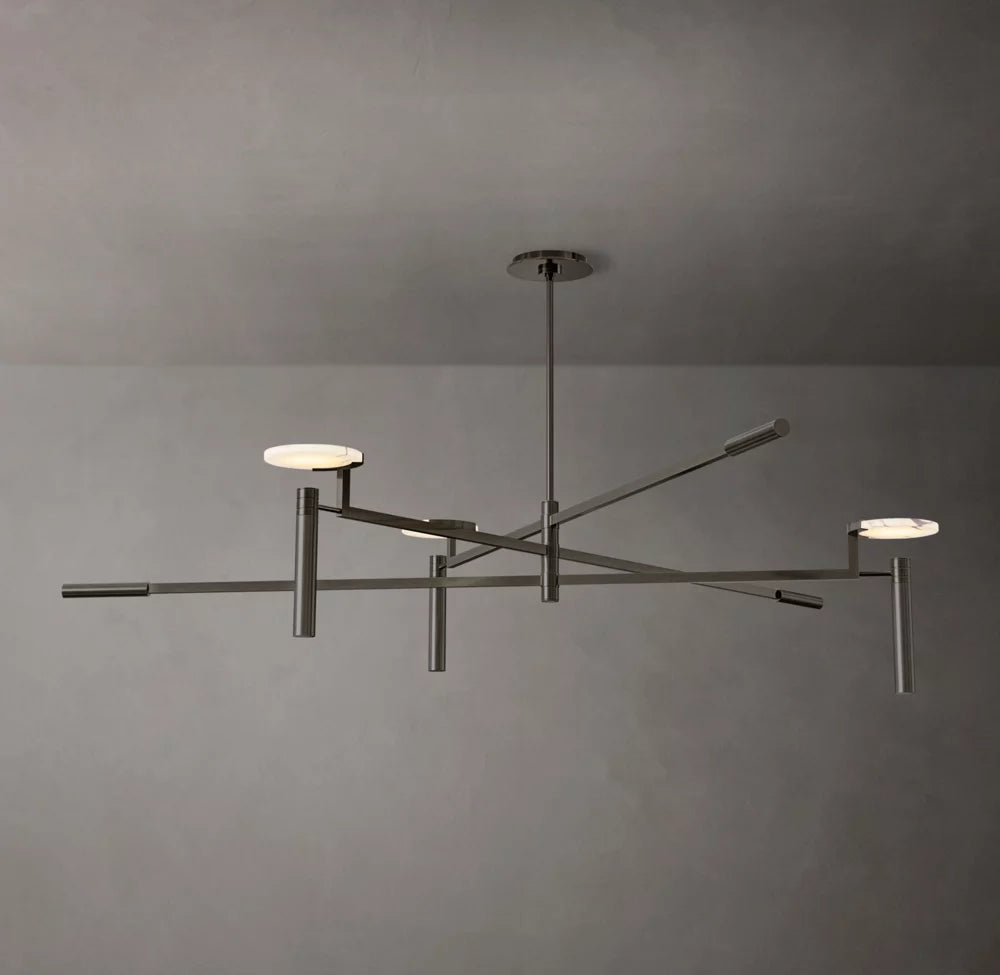 Alabaster Disc Mobile Chandelier