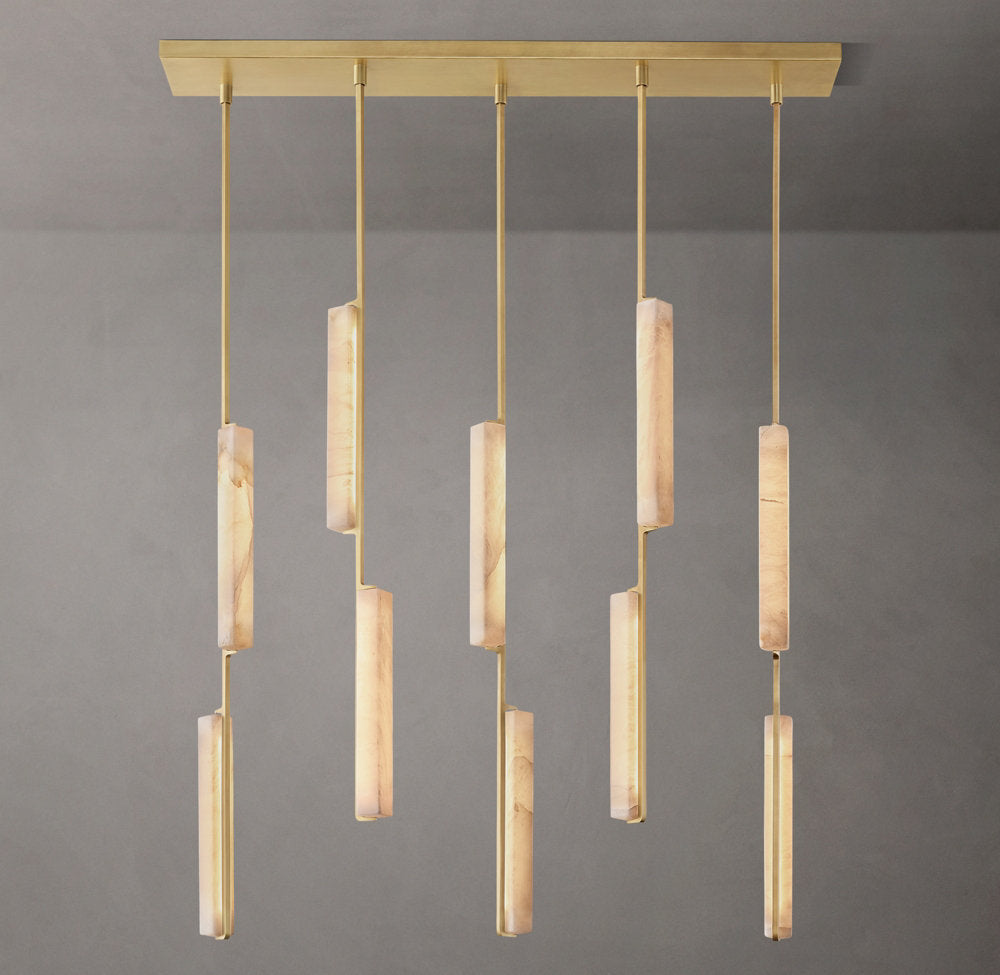 Alabaster Prism Beam LED Chandelier