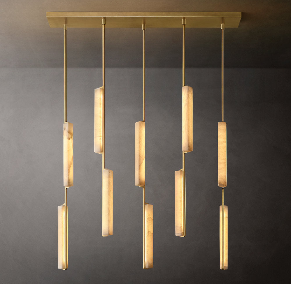 Alabaster Prism Beam LED Chandelier
