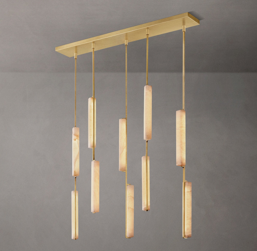 Alabaster Prism Beam LED Chandelier