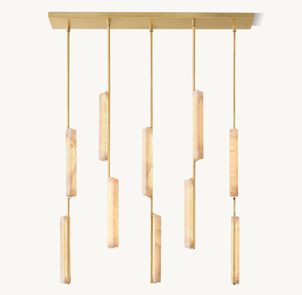 Alabaster Prism Beam LED Chandelier