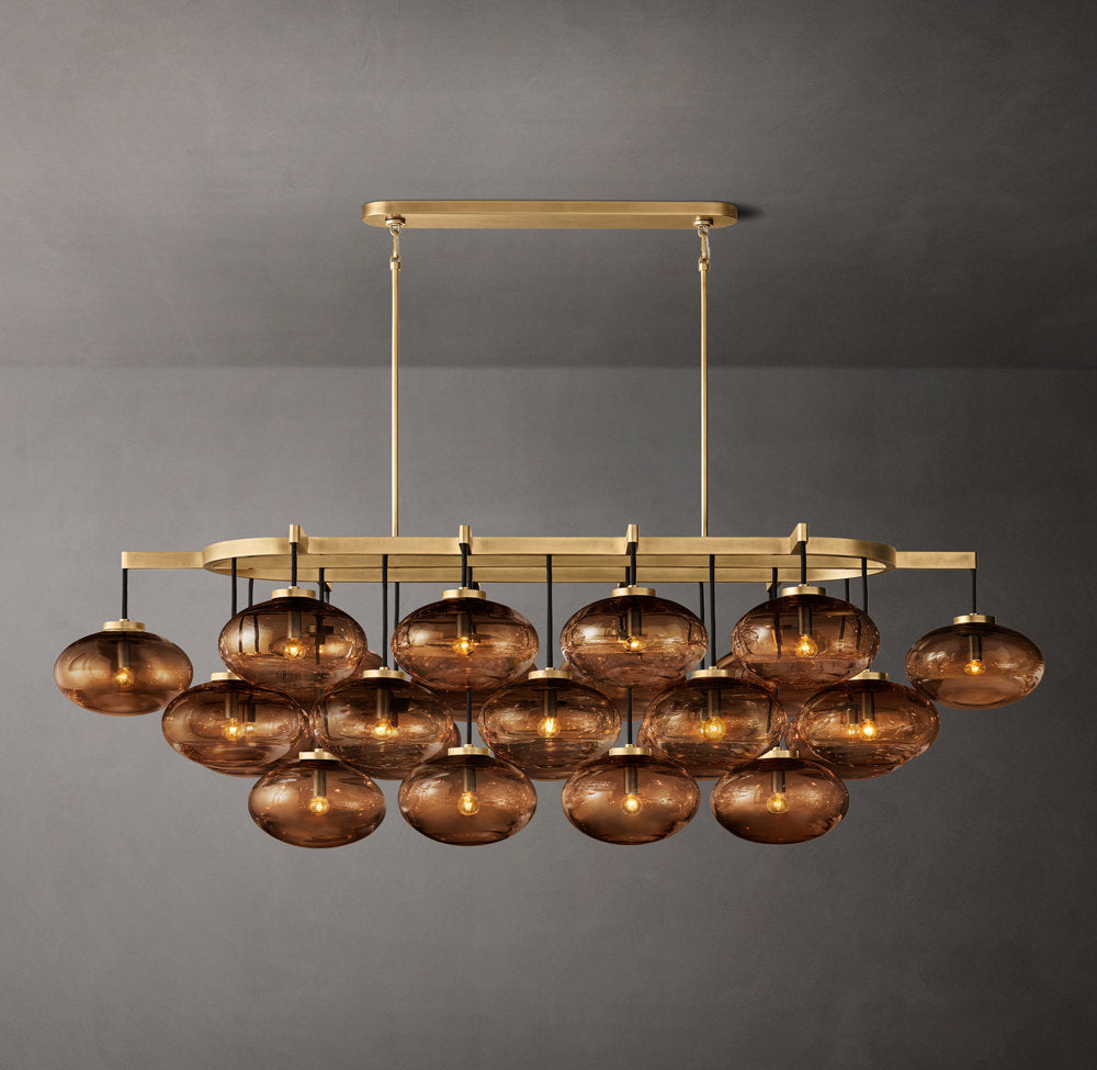 Amber Globe Cascade Island Chandelier