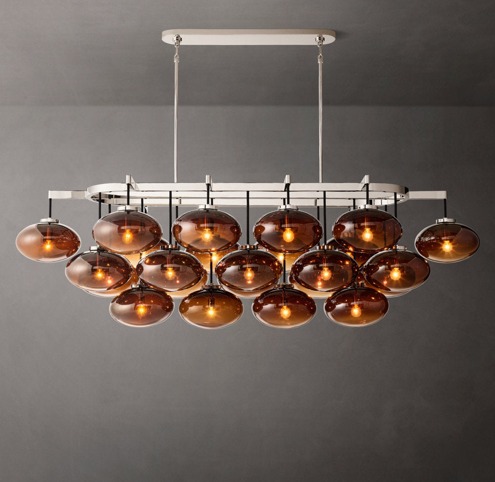 Amber Globe Cascade Island Chandelier