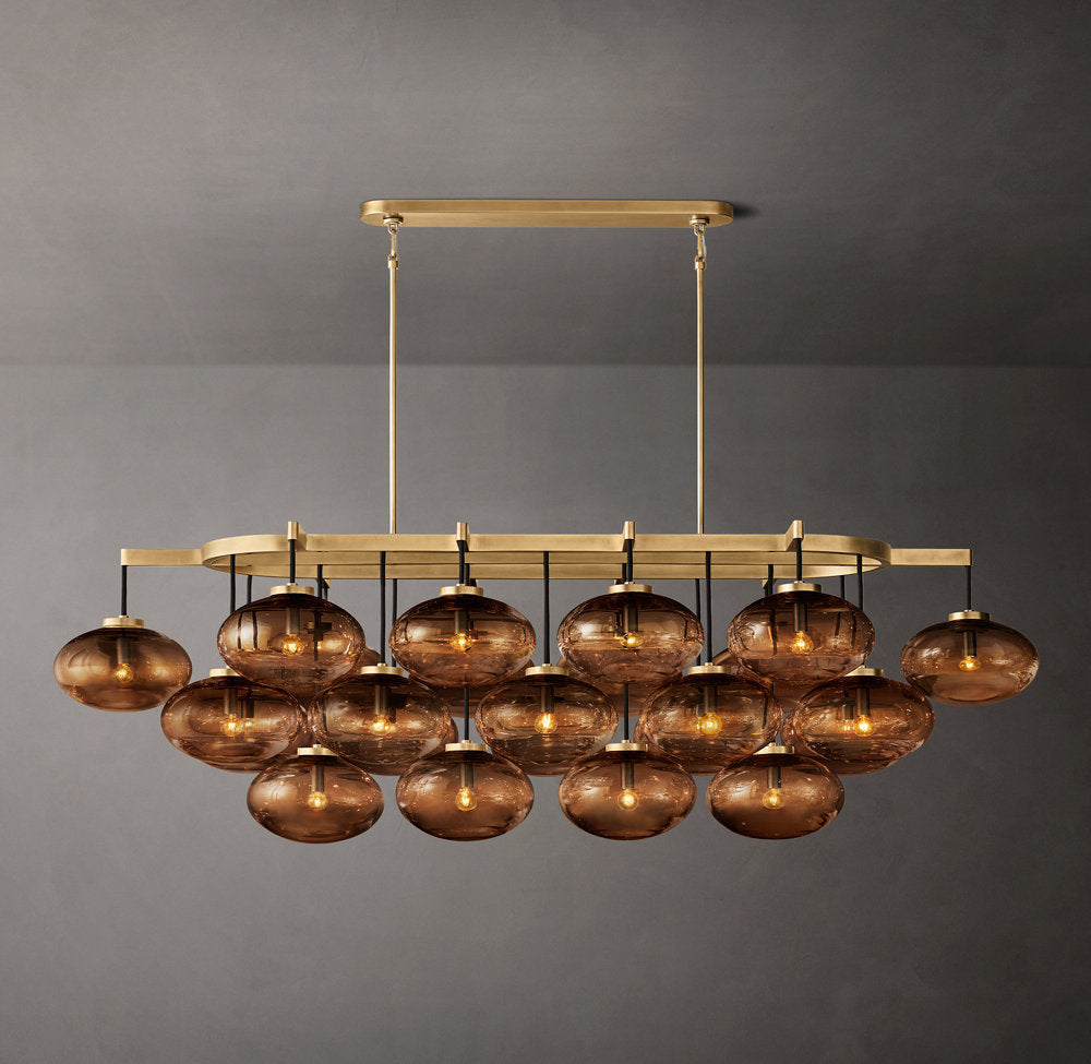 Amber Globe Cascade Island Chandelier