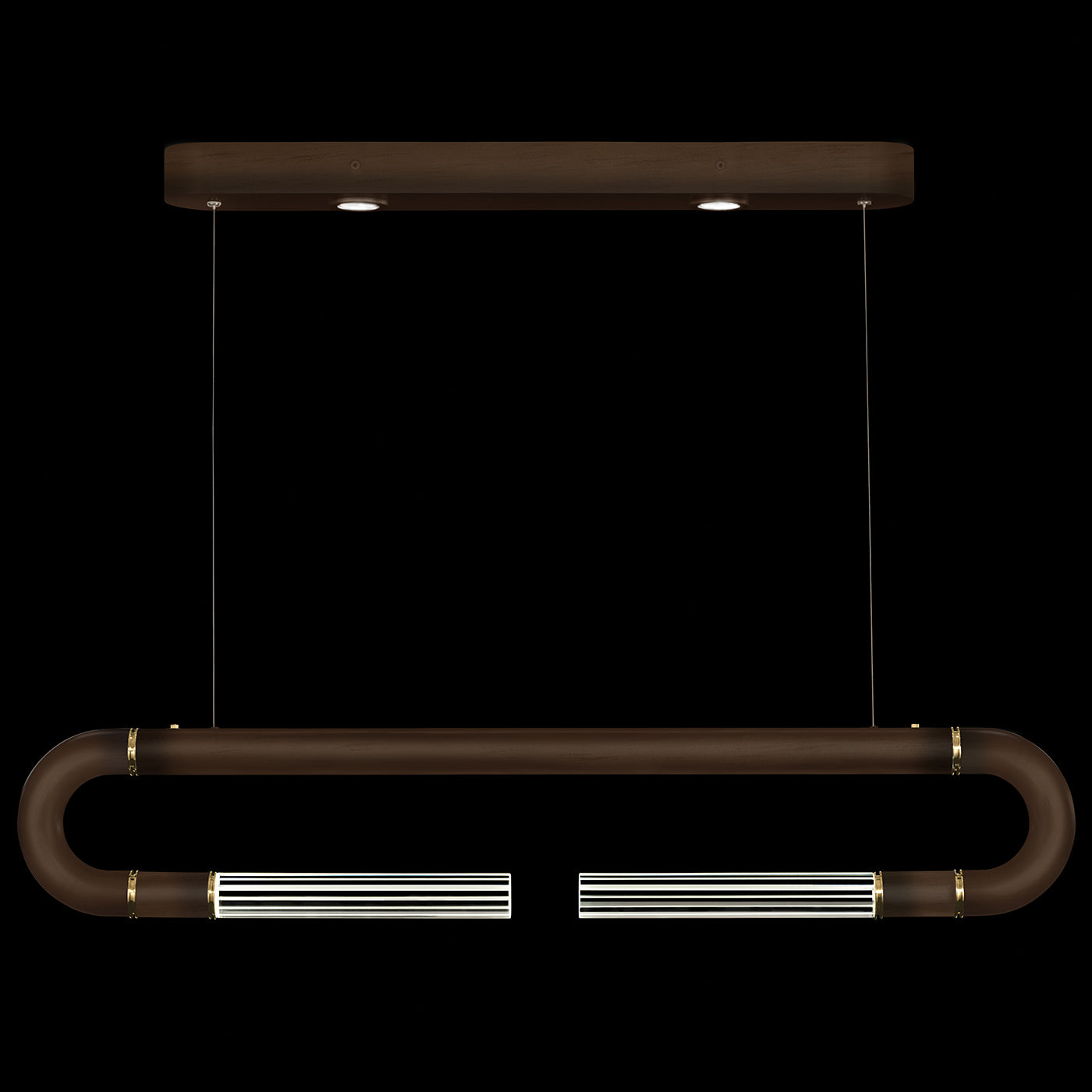 Antonia 52-Inch Sculptural Linear Pendant / Bronze / Brass / No Parchment