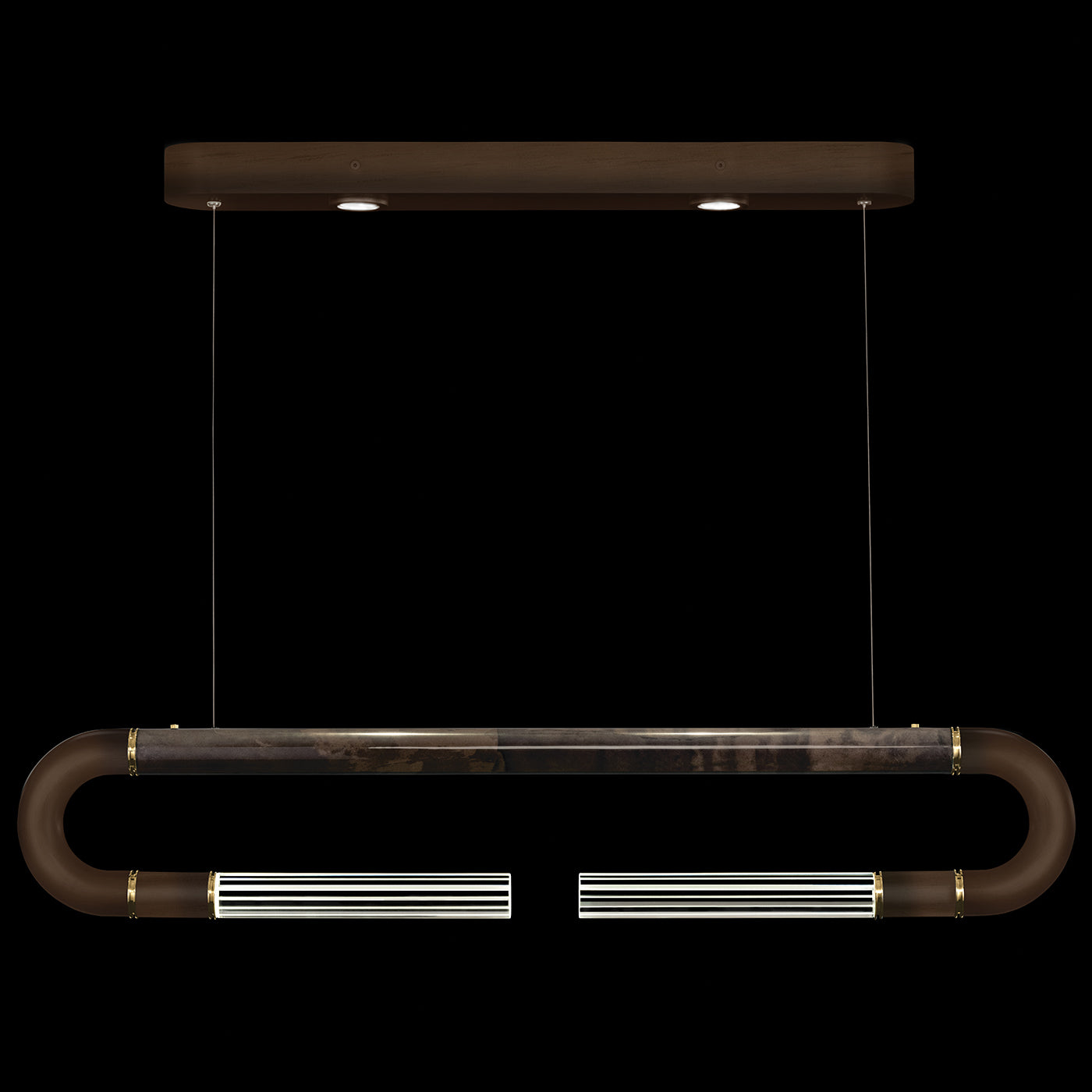 Antonia 52-Inch Sculptural Linear Pendant / Bronze / Brass / Charcoal