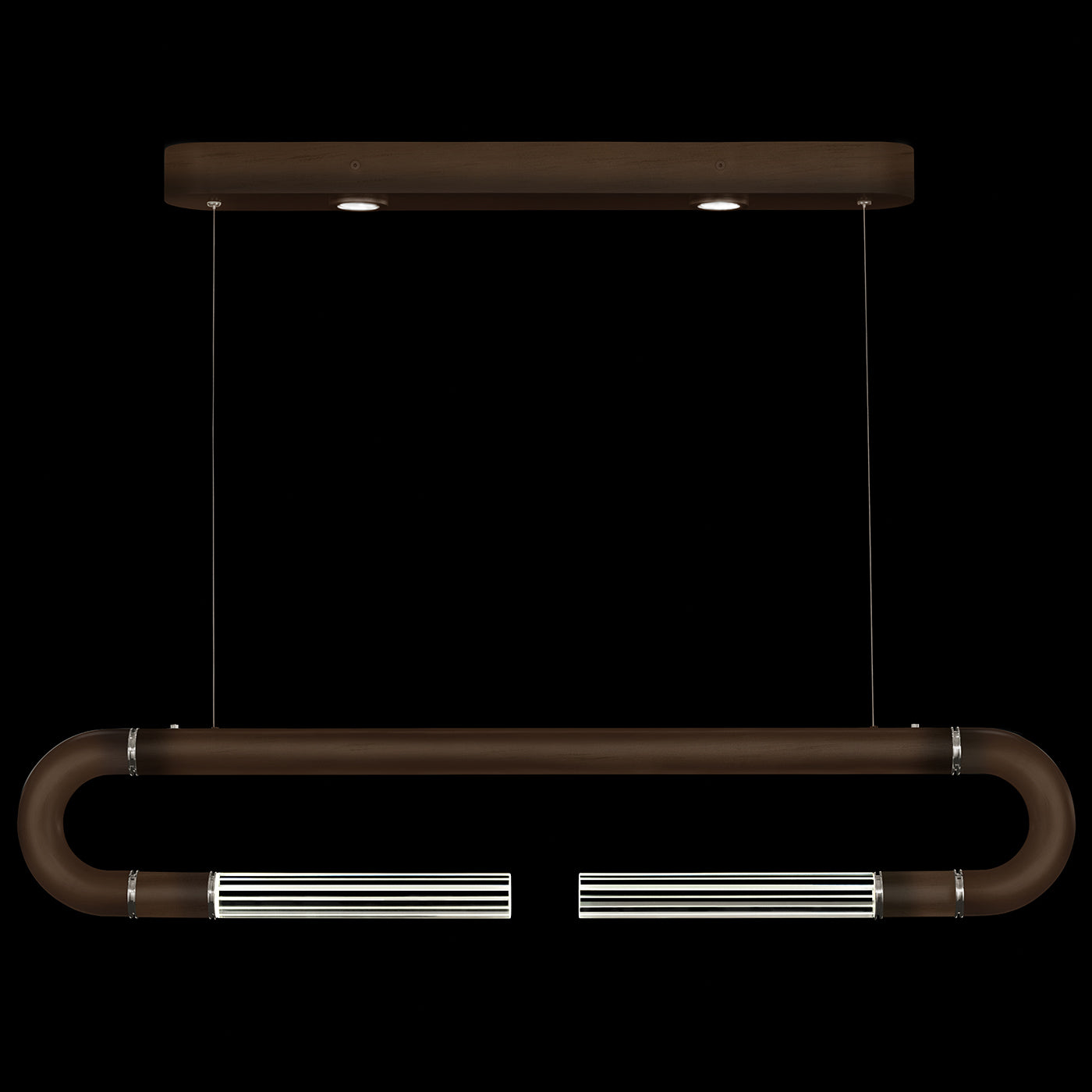 Antonia 52-Inch Sculptural Linear Pendant / Bronze / Nickel / No Parchment
