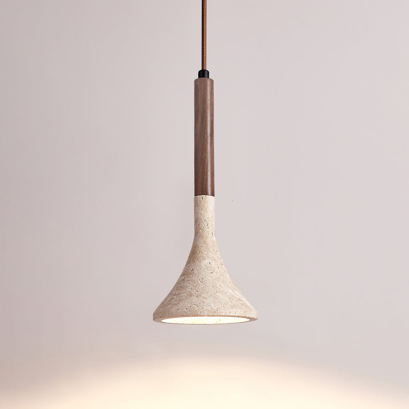 Aplomb Travertine and Wood Pendant