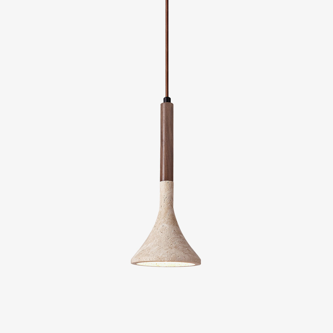 Aplomb Travertine and Wood Pendant