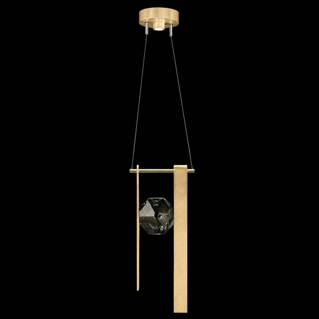 Aria Faceted Crystal Charm Pendant / Gold