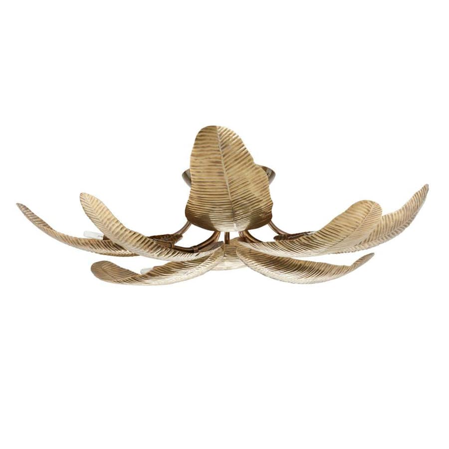 Arteriors Farah 8 Light 44" Wide Semi-Flush Ceiling Fixture with Vintage Brass Shades