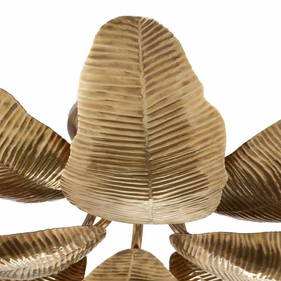 Arteriors Farah 8 Light 44" Wide Semi-Flush Ceiling Fixture with Vintage Brass Shades