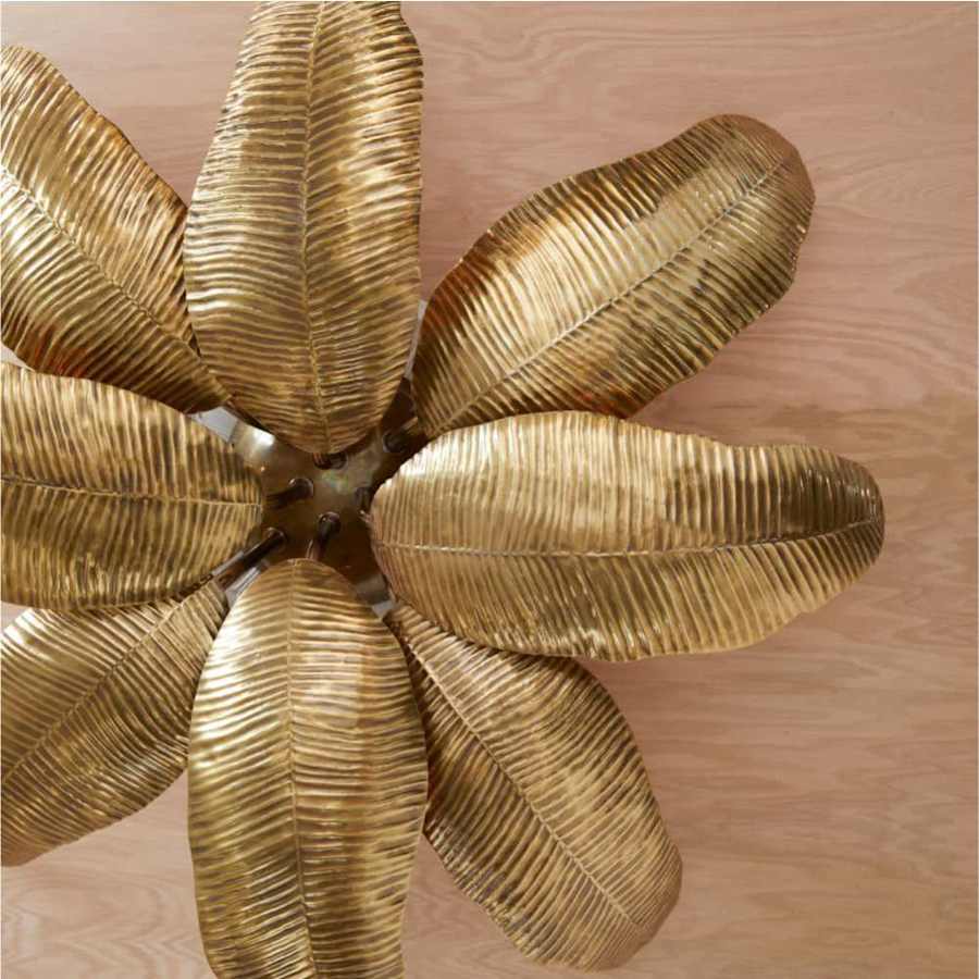Arteriors Farah 8 Light 44" Wide Semi-Flush Ceiling Fixture with Vintage Brass Shades