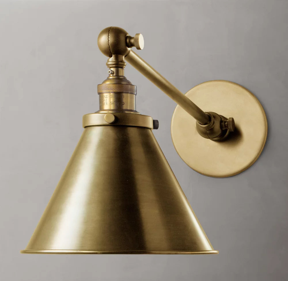 Articulated Brass Library Reading Light