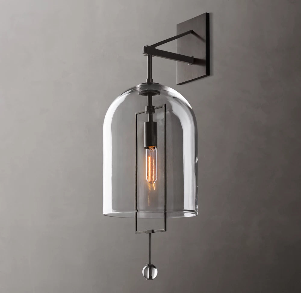 Artisan Blown Glass Outdoor Sconce