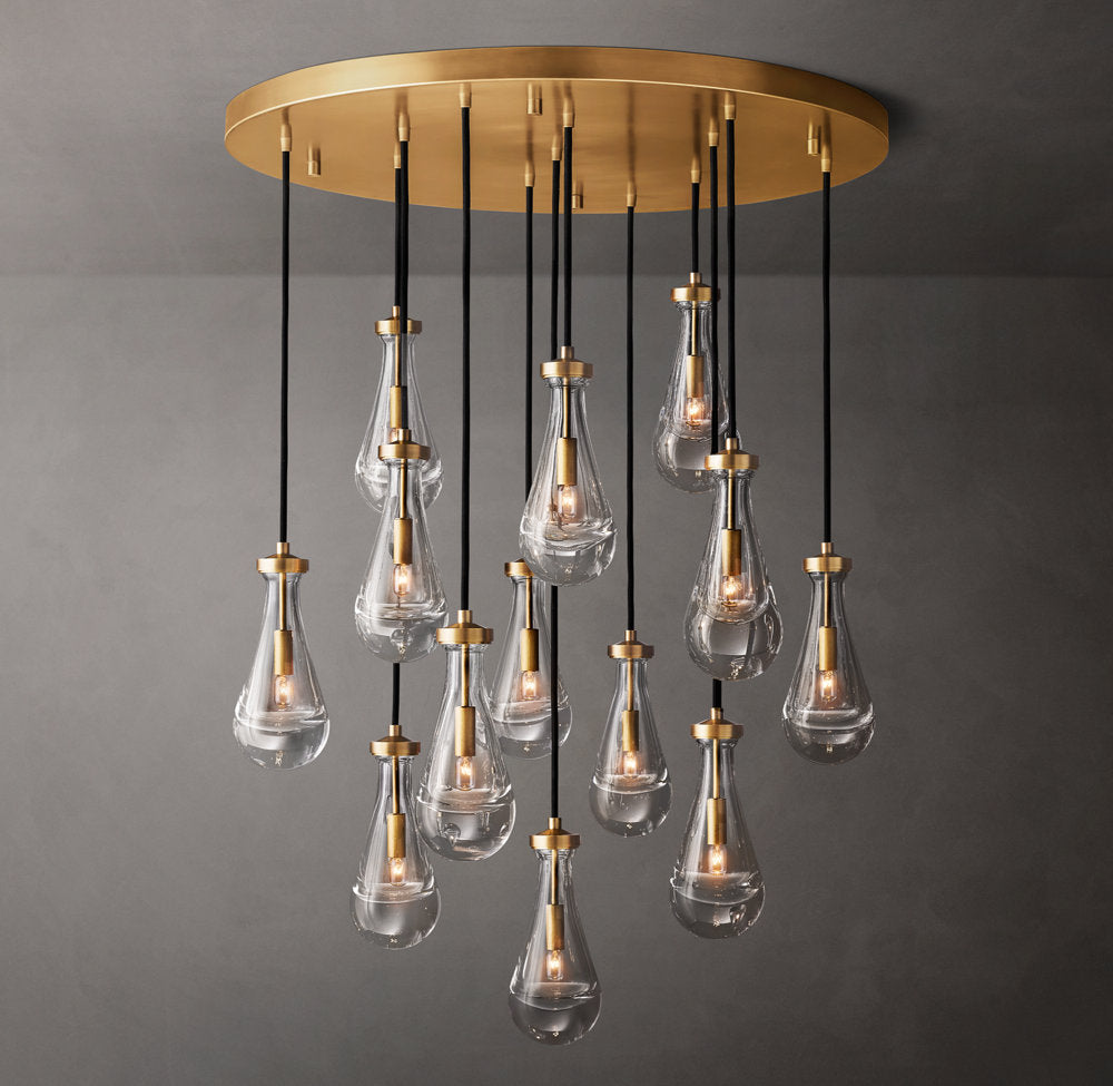 Artisan Glass Raindrop Cluster Chandelier