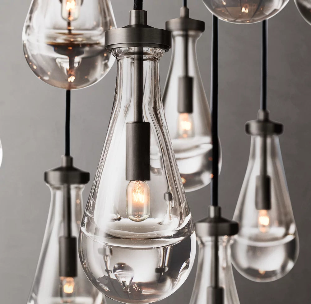 Artisan Glass Raindrop Cluster Chandelier