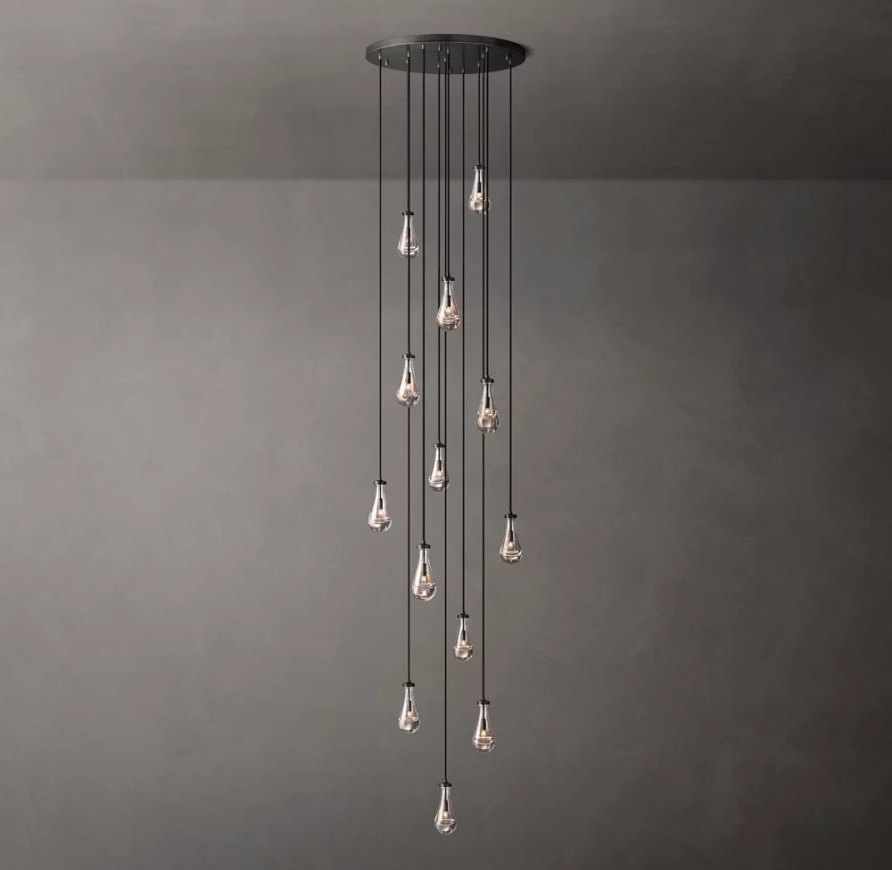 Artisan Glass Raindrop Cluster Chandelier