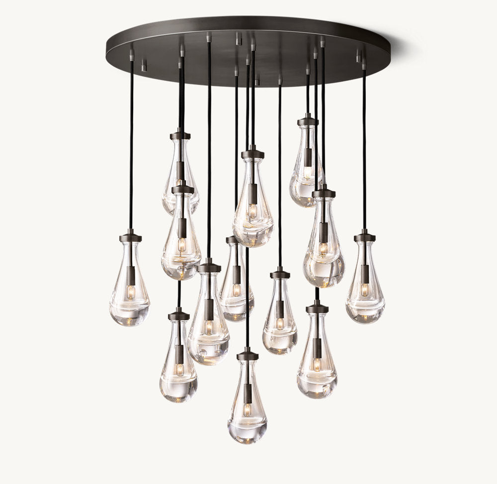 Artisan Glass Raindrop Cluster Chandelier