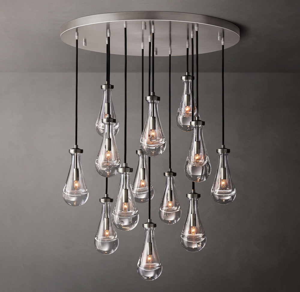 Artisan Glass Raindrop Cluster Chandelier