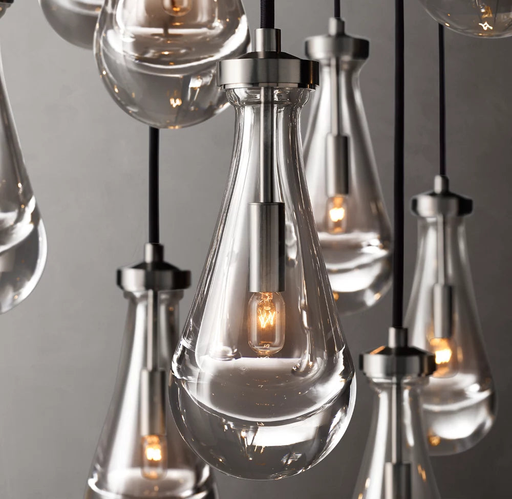 Artisan Glass Raindrop Cluster Chandelier