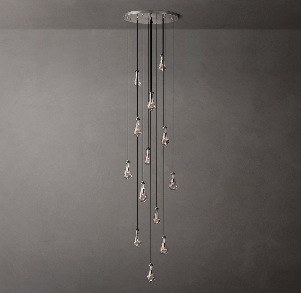 Artisan Glass Raindrop Cluster Chandelier