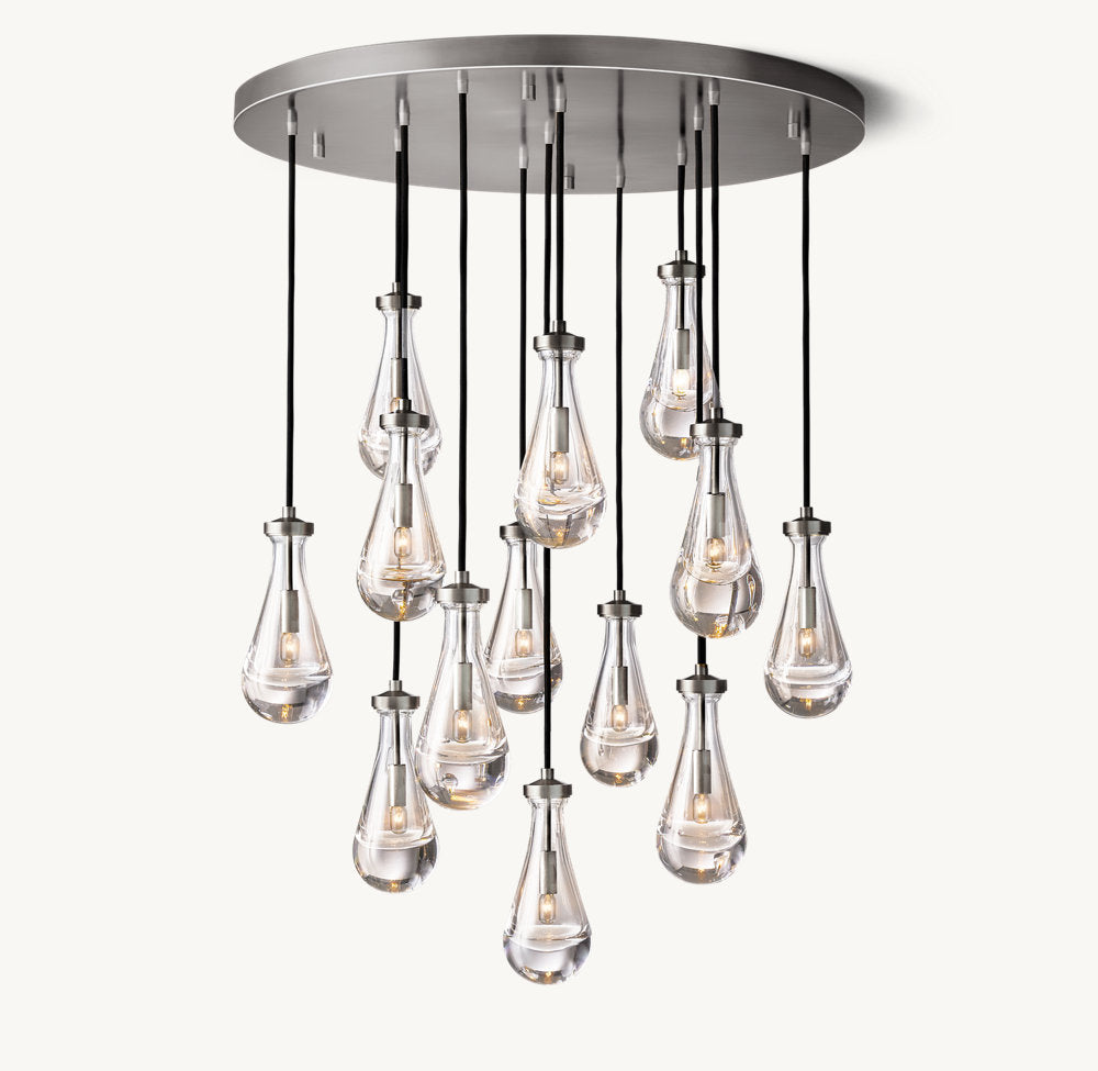 Artisan Glass Raindrop Cluster Chandelier