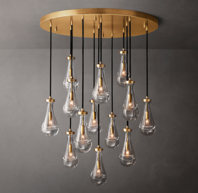 Artisan Glass Raindrop Cluster Chandelier