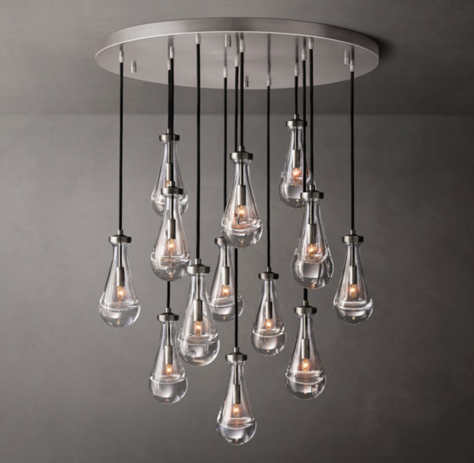 Artisan Glass Raindrop Cluster Chandelier