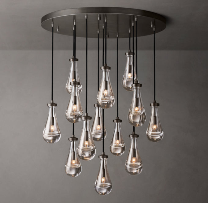 Artisan Glass Raindrop Cluster Chandelier