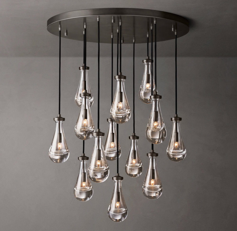 Artisan Glass Raindrop Cluster Chandelier