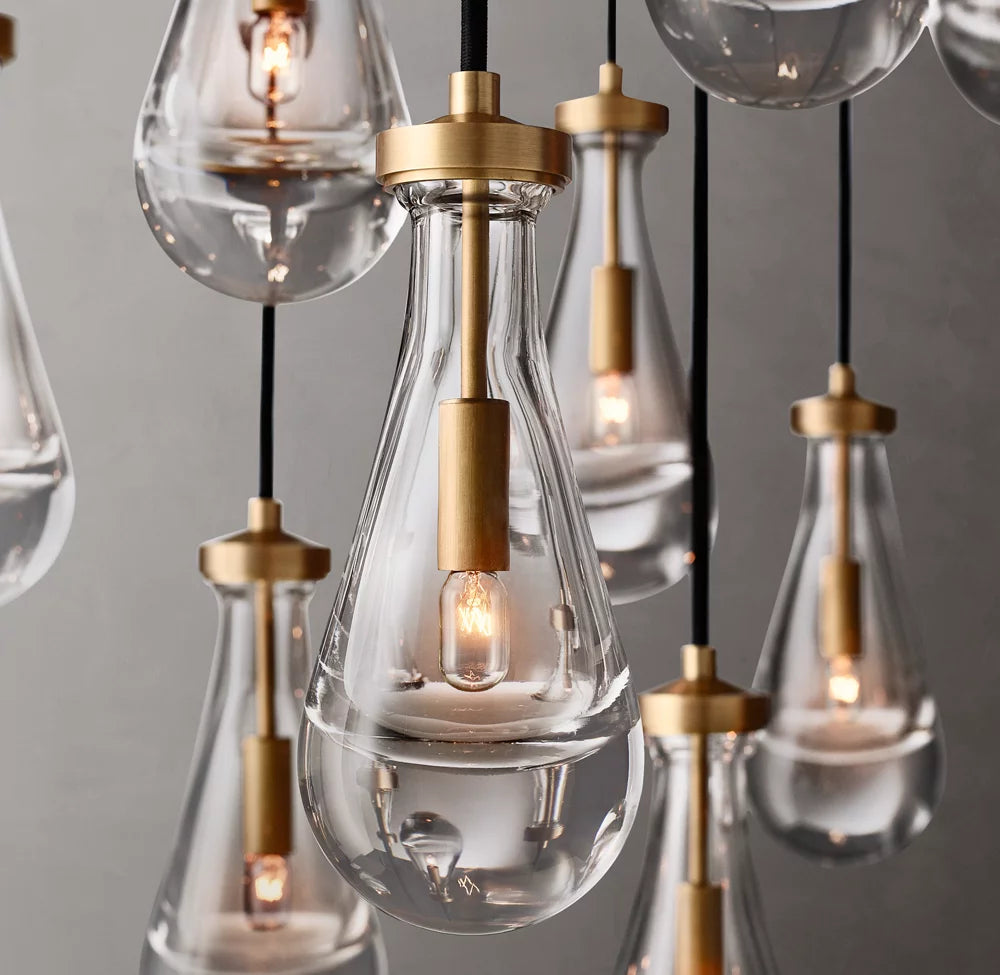Artisan Glass Raindrop Cluster Chandelier