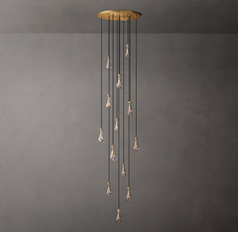 Artisan Glass Raindrop Cluster Chandelier