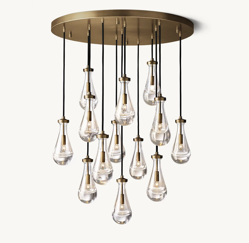 Artisan Glass Raindrop Cluster Chandelier