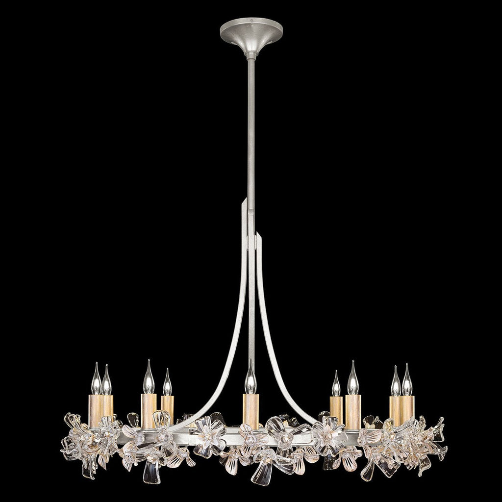 Azu Floral Crystal Chandelier / Silver
