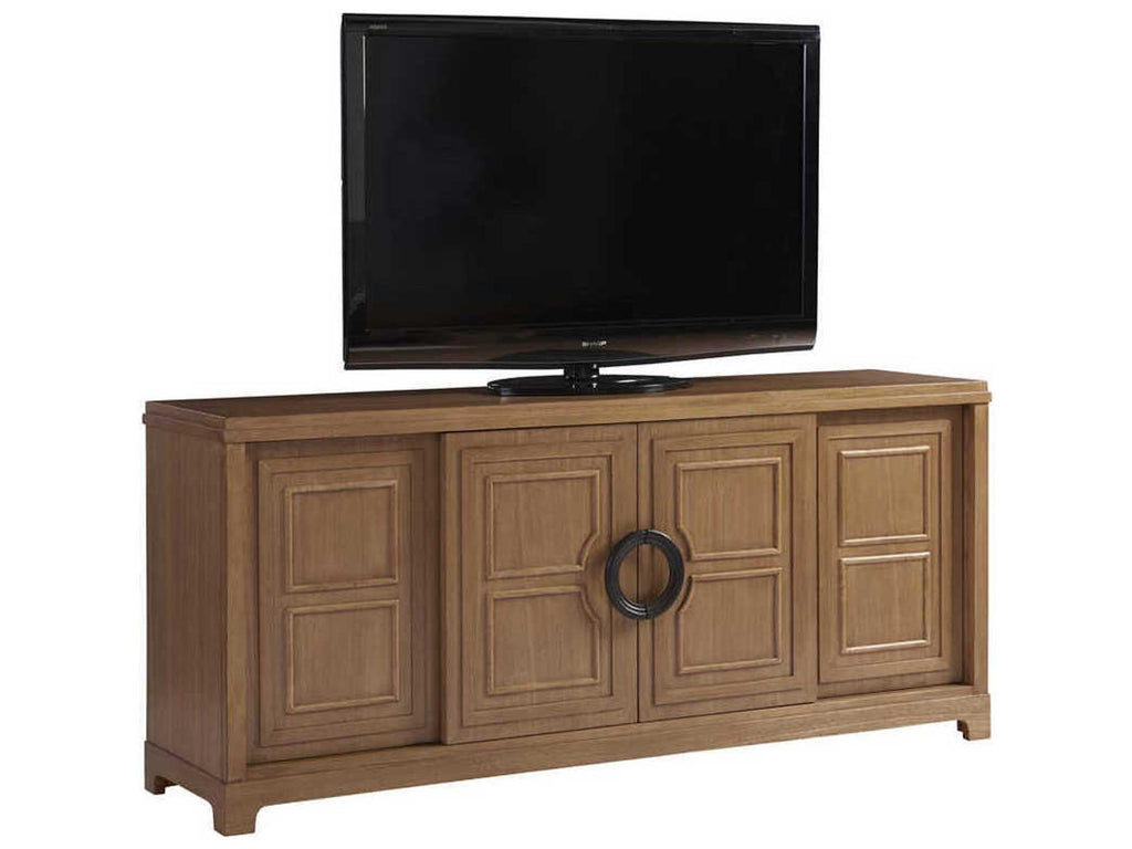 Newport Leeward Media Console with Sliding Doors in Sandstone