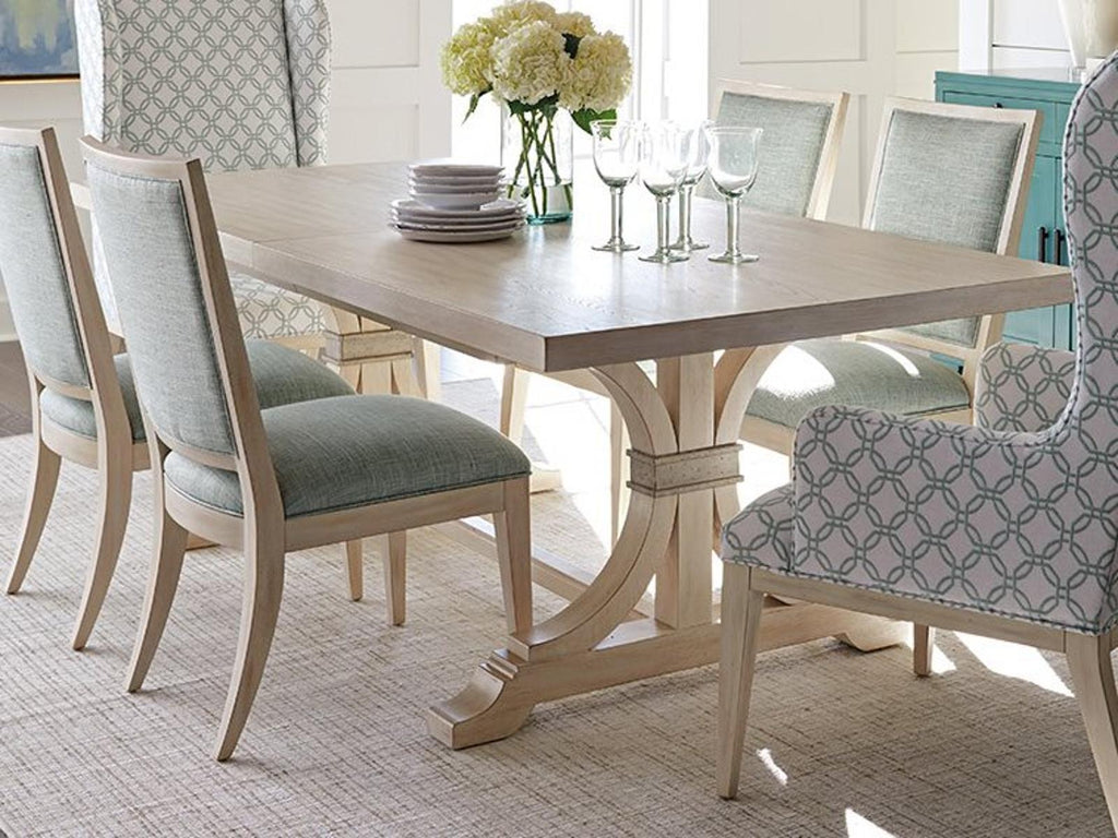 Oceanfront 88 Inch Rectangle Dining Table in Sailcloth Finish