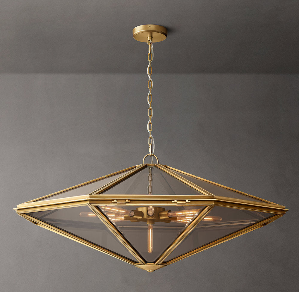 Beveled Glass Rope Ring Chandelier