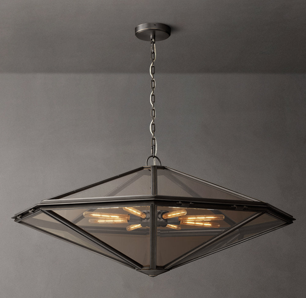 Beveled Glass Rope Ring Chandelier